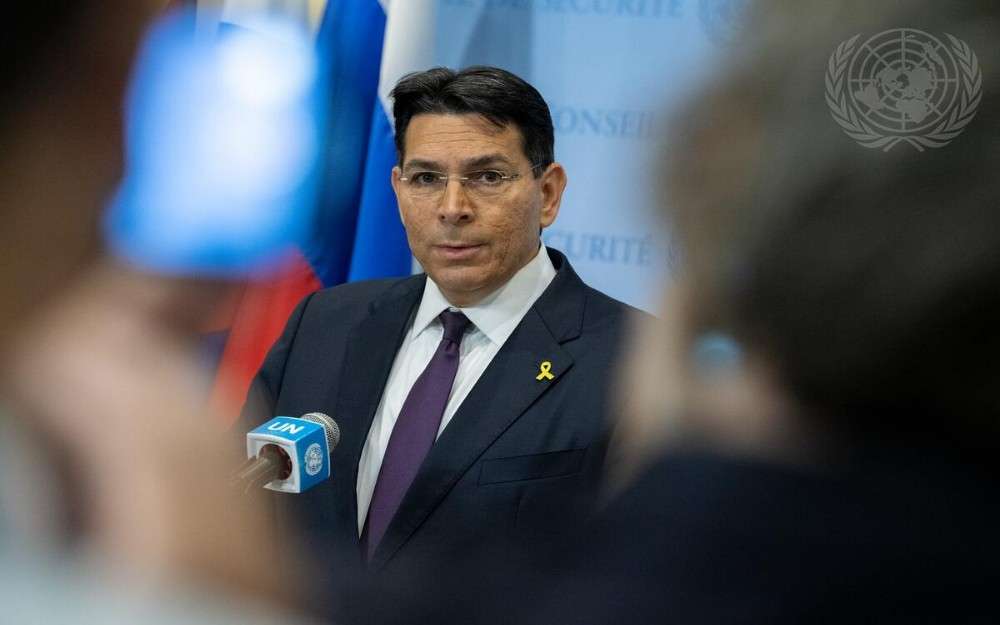 Danny Danon, Permanent Representative of Israel to the United Nations, briefs reporters ahead of the UN Security Council meeting on the situation in the Middle East, including the Palestinian question 