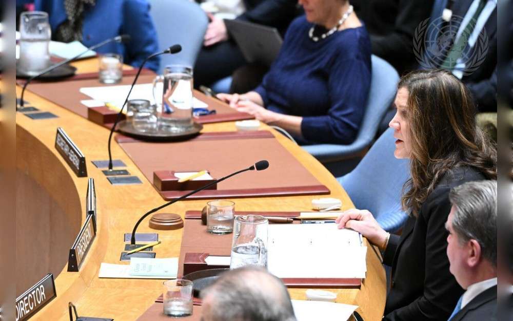 Dorothy Shea, Deputy Permanent Representative of the United States Mission to the United Nations and President of the Security Council for the Month of December, chairs the Security Council meeting on threats to International Peace and Security in Yemen and Israel on