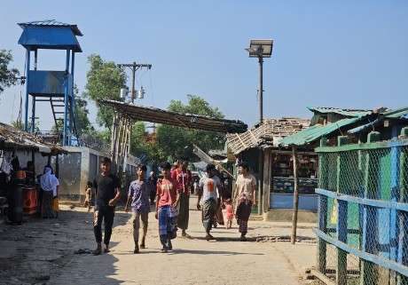 A group of Rohingya teenagers from the Leda camp in Teknaf, a sub-district of Cox’s Bazar, Bangladesh, goes out in search of work, Dec. 20, 2024.